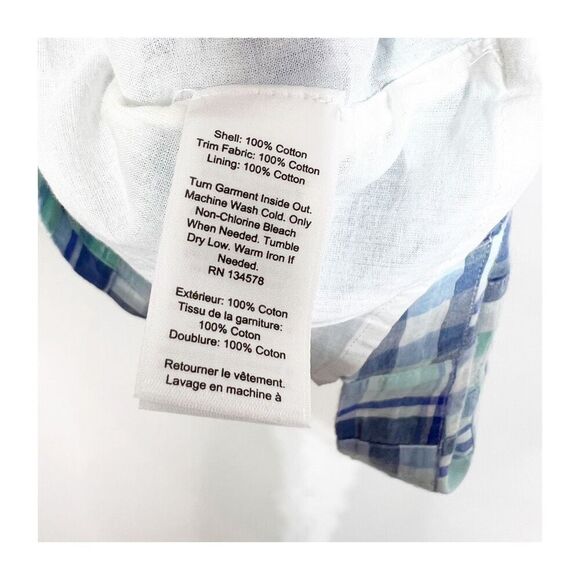 Vineyard Vines Dress Girls Madras Flutter Sleeve Blue Size 14 NEW - Picture 4 of 8